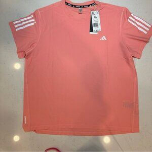 Adidas Coral Short Sleeve Tee with Signature Stripes
